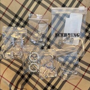 SCERRING 5pc Silver Nipple Piercing Set